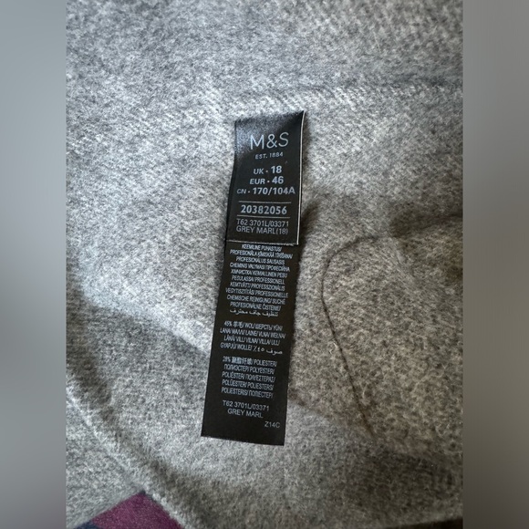 Per Una Wool Blend Pea Coat Jacket *flaw* - Picture 9 of 15